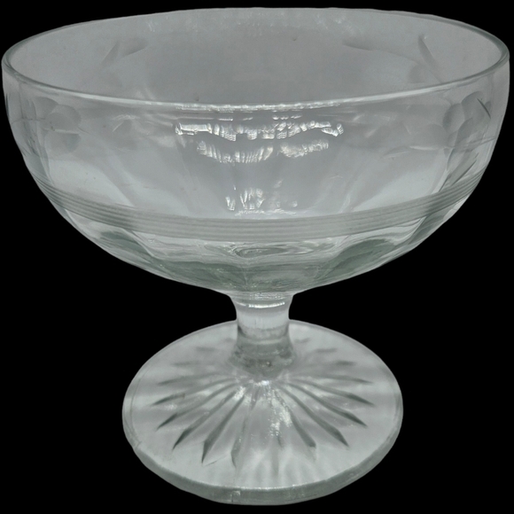 👍Vintage Etched Glass Dessert Dish - Picture 7 of 11
